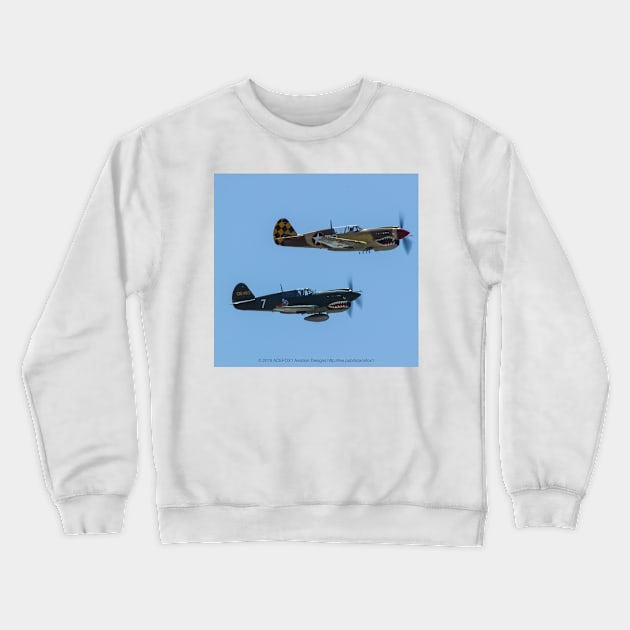 P-40 Warhawks In Formation Crewneck Sweatshirt by acefox1